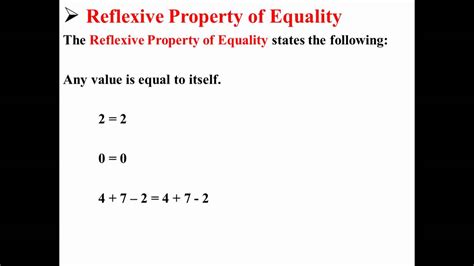 Reflexive Property Of Equality Youtube