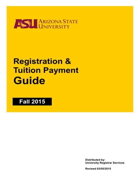 Registration Tuition Payment Asu Students Site