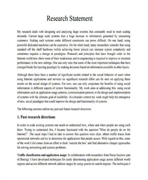 Research Statement Sample