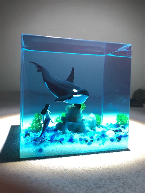 Resin Art Epoxy Resin Diorama Home Desk Decor Ocean Landscape Handmade