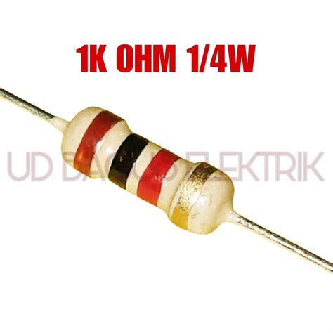 Resistor 1K Ohm | 1/4W 5% - Diyelectronics