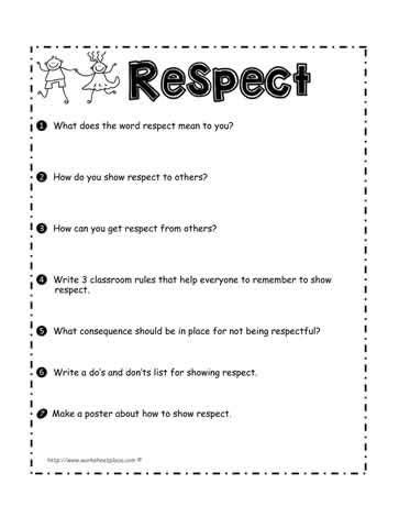 Respect Worksheet Student Voice Respect Lessons Teaching Respect