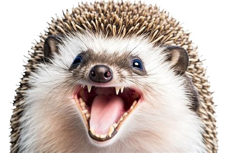 Retrato De Erizo Sonriendo Con Todos Sus Dientes En Un Ai Generativo De