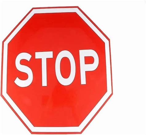 Retro Reflective Red Stop Sign Board Shape Octagonal 900Mm At Rs 300