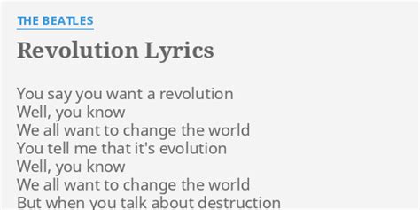 5 Beatles Revolution Lyrics