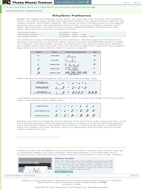 Rhythm Patterns Theta Music Trainer Ear Training And Music Theory