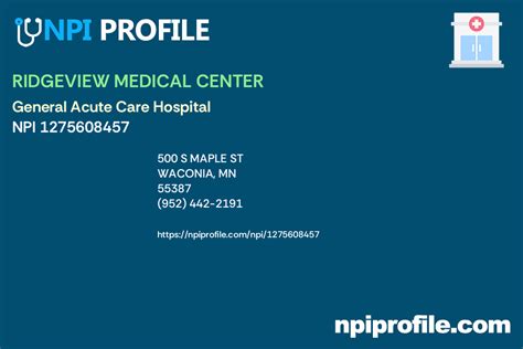 Ridgeview Medical Center Npi 1275608457 General Acute Care Hospital