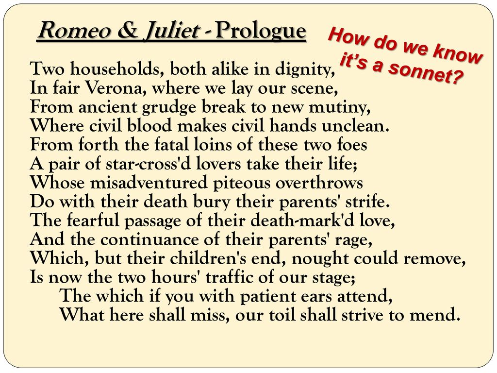 Romeo and Juliet Prologue Explained