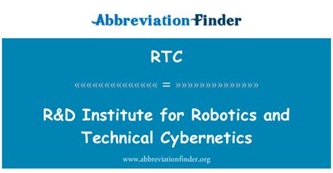 Rtc Definition R D Institute For Robotics And Technical Cybernetics