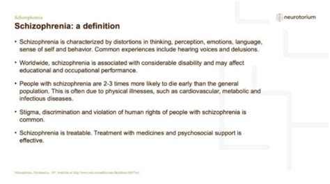 Schizophrenia Definitions And Diagnosis Neurotorium