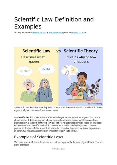 Scientific Law Definition Characteristics Examples Lesson