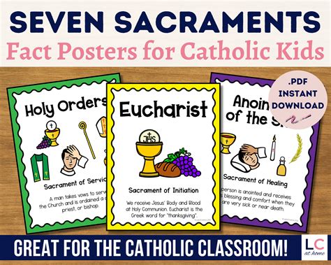 Seven Sacraments Of The Catholic Church Sunday School Etsy