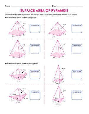 Seventh Grade Lesson Finding The Surface Area Of Pyramids Using A Formula