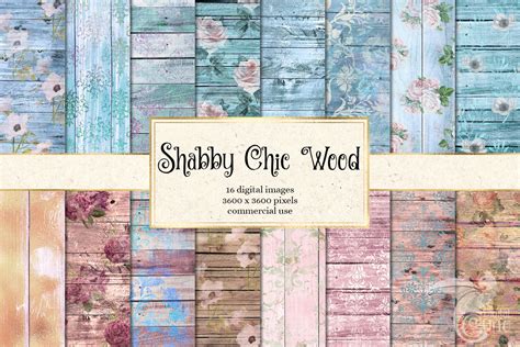 Shabby Chic Wood Digital Paper By Digital Curio Thehungryjpeg