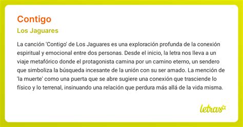 Significado De La Canci N Contigo Jaguares Letras Com
