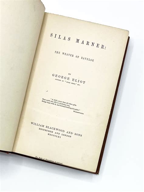 Silas Marner By George Eliot Teachers Edition 1899 Weaver Of Raveloe Dc