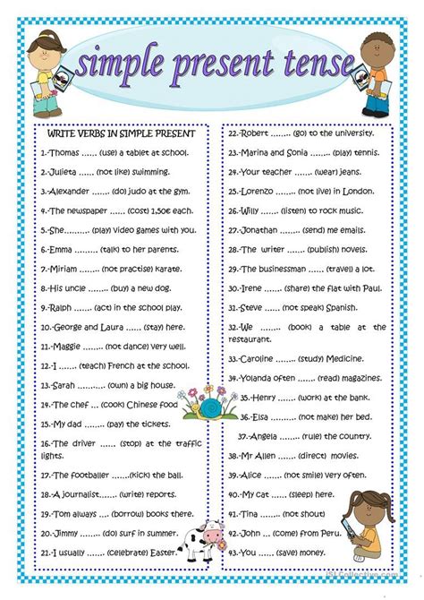 Simple Present Tense Worksheet Free Esl Printable Worksheets Made By
