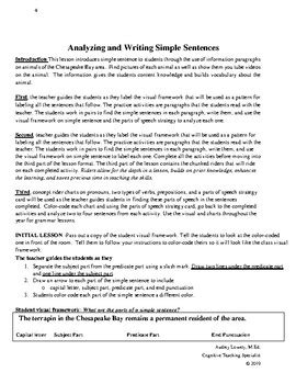 Simple Sentence Analyze And Write Simple Sentences By Audrey Lowery