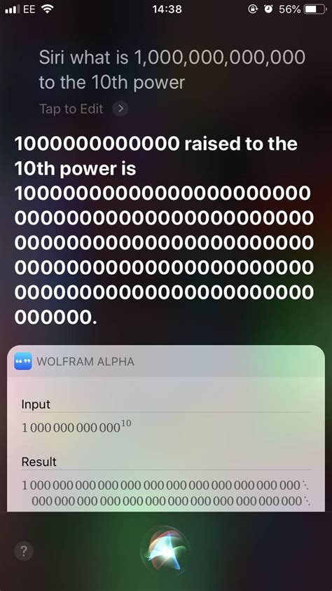 Siri What Is 1 Trillion To The 10Th Power