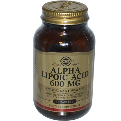 Solgar Alpha Lipoic Acid 600 Mg 50 Tablets Walmart Com