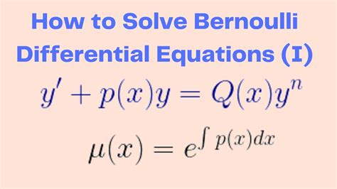 Solve Bernoulli Differential Equation With Ease A Step By Step Guide