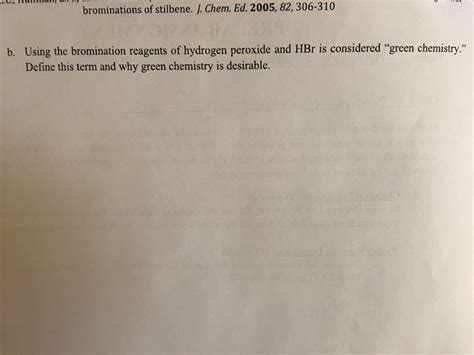 Solved Brominations Of Stilbene J Chem Ed 2005 82 Chegg Com