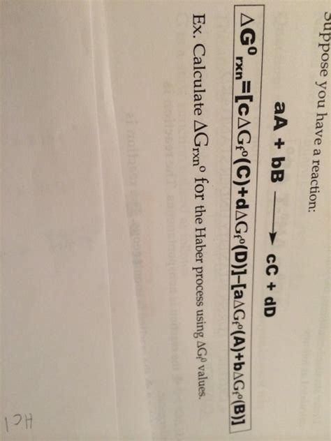 Solved Calculate Delta G Rxn For The Haber Process Using Chegg Com