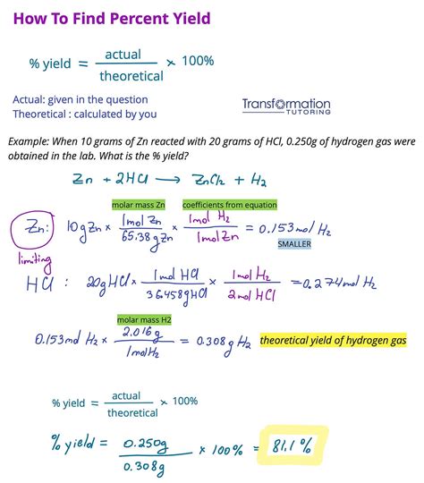 Solved Determine The Percent Yield Of A Reaction That Produces 18 1G