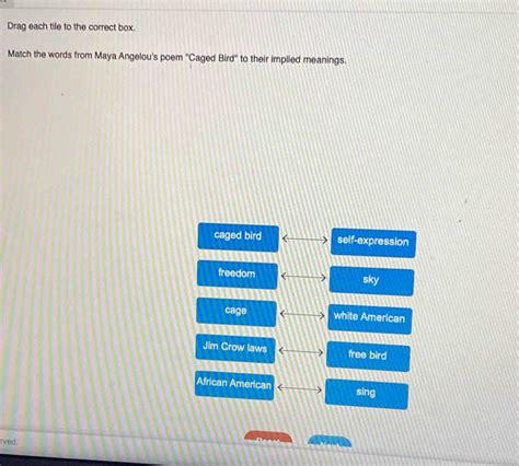 Solved Drag Each Tile To The Correct Box Match The Words From Maya