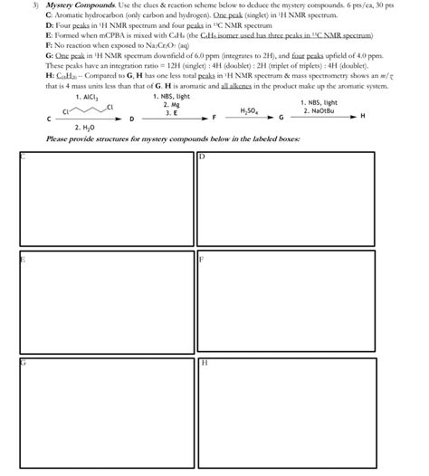 Solved Find The Mystery Compound 3 Mystery Compounds Use The