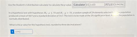 Solved Use The Student S T Distribution Calculator To Chegg Com