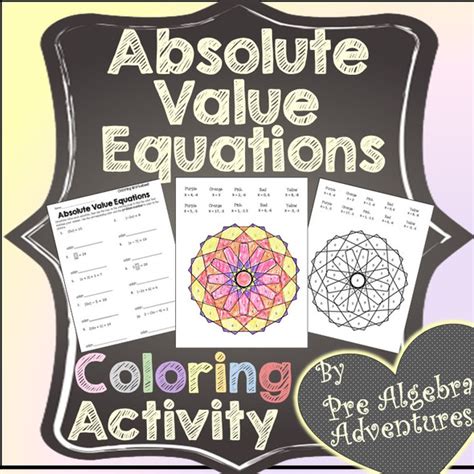 Solving Absolute Value Equations Coloring Activity Amped Up Learning