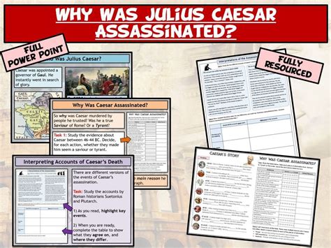 Source Enquiry Why Was Julius Caesar Assassinated Teaching Resources