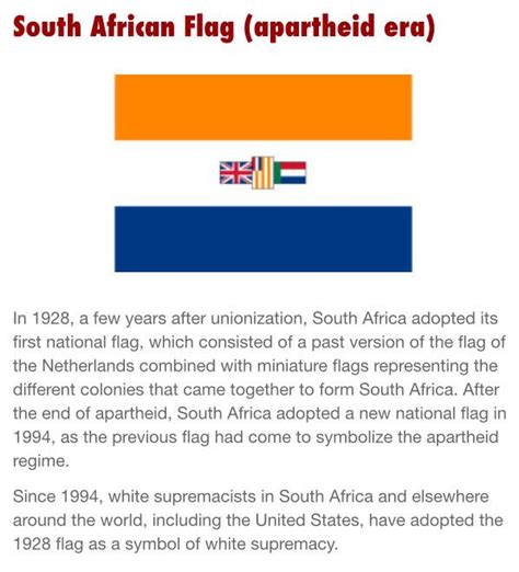 South African Flag Colors Meaning Old Version Apartheid Flag Facts