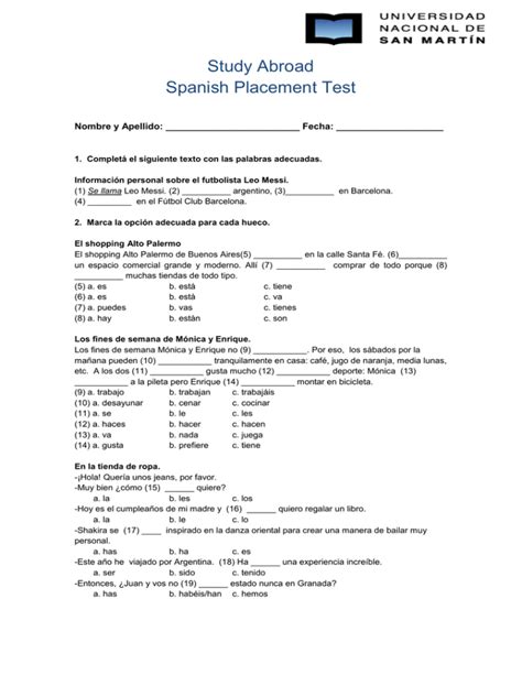 5 Spanish Placement Test Tips