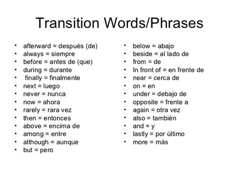 Spanish Transition Words To Boost Your Spanish Vocabulary Takelessons