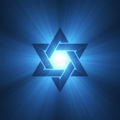 Star Of David Symbol Blue Light Flare Stock Illustration Illustration