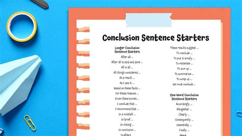 Starting Conclusion Sentences