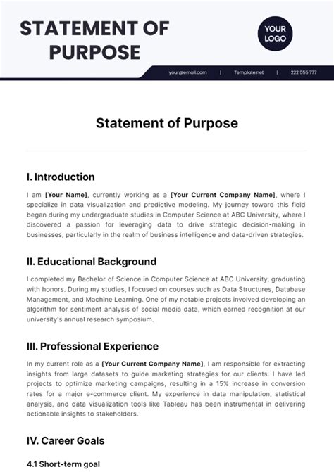Statement of Purpose Template Guide