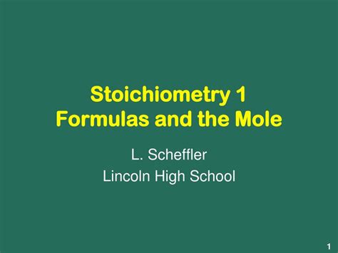 Stoichiometry 1 Formulas And The Mole Ppt Download
