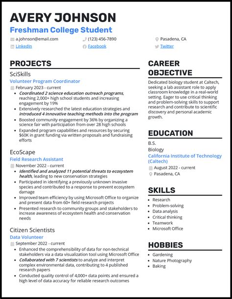 5 Student Resume Examples