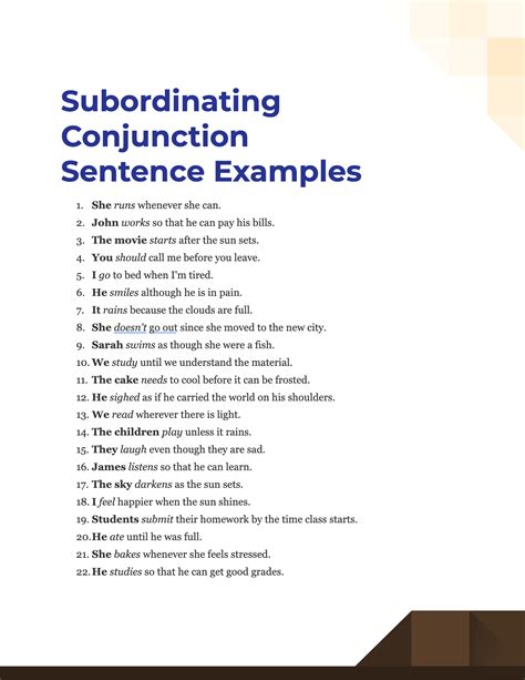 Subordinating Conjunctions 22 Examples Format How To Use Pdf