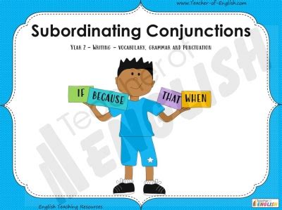 Subordinating Conjunctions Year 2 Teaching Resources