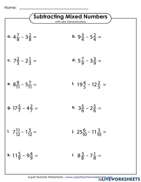 Subtracting Mixed Numbers Made Easy
