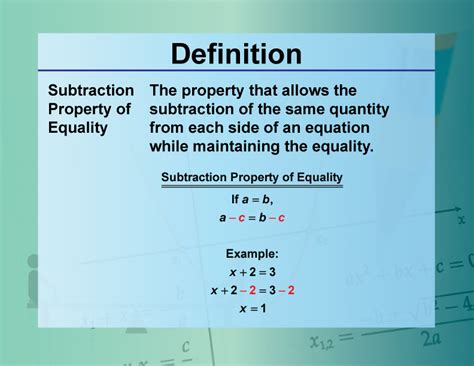 Subtraction Property of Equality Explained