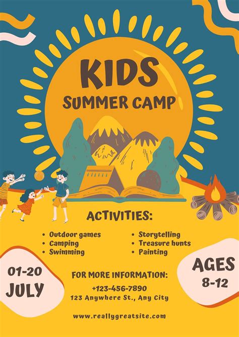 Summer Camp Flyer Template Free Sampletemplate My Id