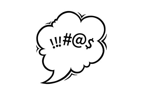 Swearing Speech Bubble Censored With Symbols Hand Drawn Swear Word In