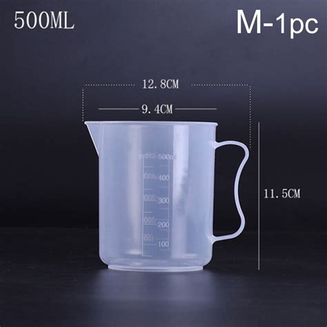 Tebru Plastic Measuring Cup 500Ml 1000Ml Clear Plastic Measuring Cups
