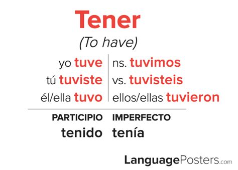Tener Preterite Conjugation Guide