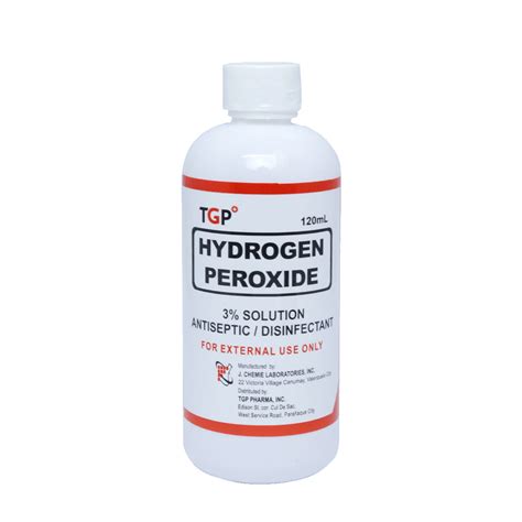 Tgp Hydrogen Peroxide Solution 3% 120Ml 1 Piece Solution Used On The ...